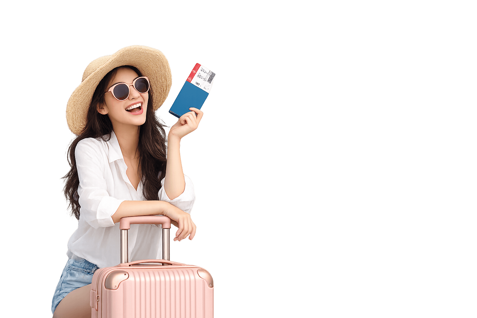 Jeune femme en vacances pour illustrer la preparation d'un voyage