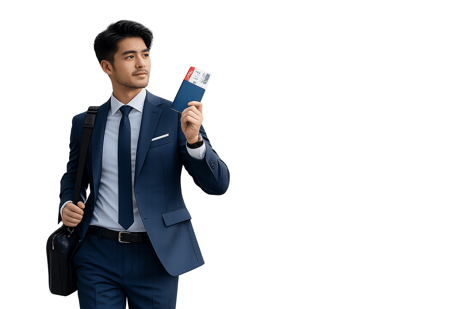 Homme en deplacement professionnel pour illustrer un parcours visa premium